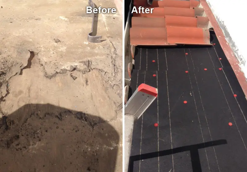 Residential Roof Cracked Tiles Re-Felting & Repair